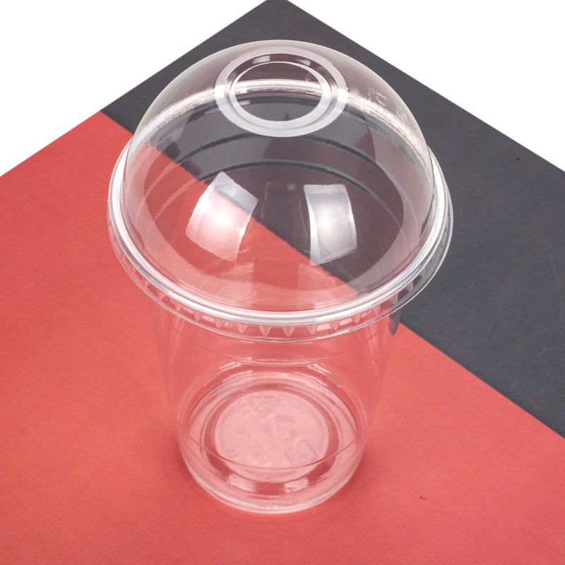 Golden Apple Cup series, 16oz Clear Plastic cups with Dome lids with hole 50sets BPA free - Image 1